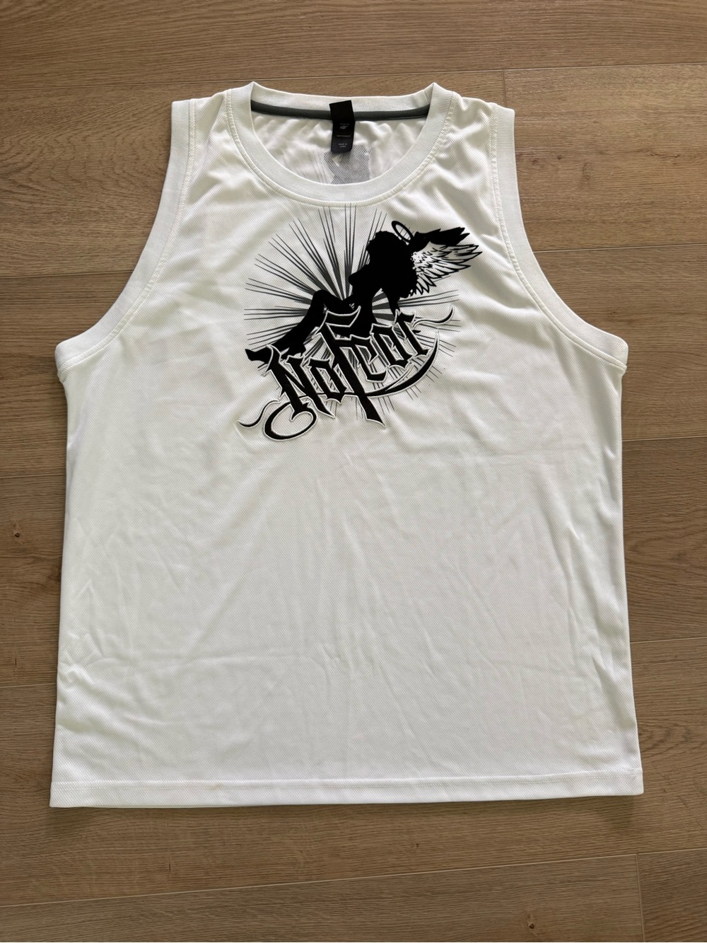 Y2K No Fear Angel Performance Tank Top 2XL White